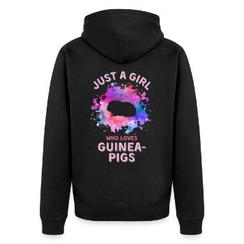 Juste une fille qui aime son cochon d’Inde - Veste à capuche bio Premium Unisexe - noir - Dos - Nico (187cm)