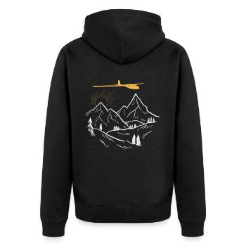 Gliding Flying Glider - Unisex Premium Organic Zip Hoodie - black - Back - Nico (187cm)