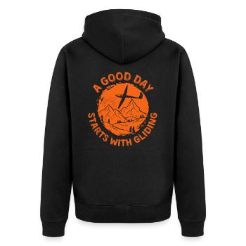 Gliding Flying Glider - Unisex Premium Organic Zip Hoodie - black - Back - Nico (187cm)
