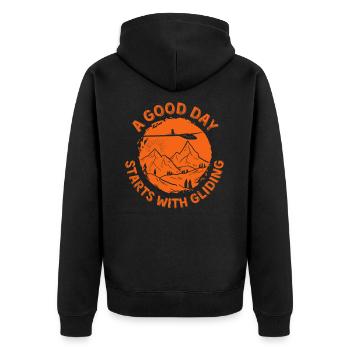Gliding Flying Glider - Unisex Premium Organic Zip Hoodie - black - Back - Nico (187cm)