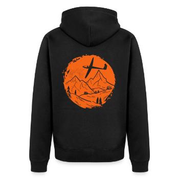 Gliding Flying Glider - Unisex Premium Organic Zip Hoodie - black - Back - Nico (187cm)