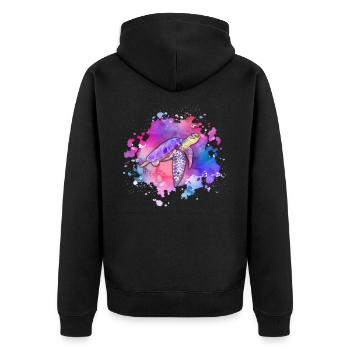 Tortue de mer-jour de la terre jour de l’océan - Veste à capuche bio Premium Unisexe - noir - Dos - Nico (187cm)