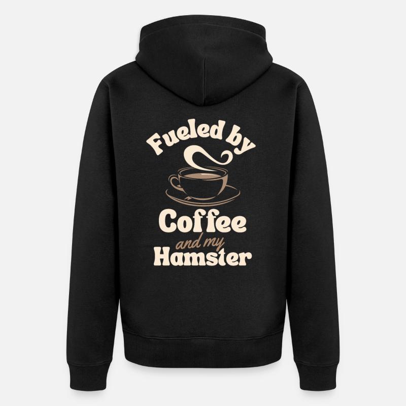 Amateur de café Hamster - Veste à capuche bio Premium Unisexe - noir