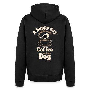 Amateur de café pour chiens - Veste à capuche bio Premium Unisexe - noir - Dos - Nico (187cm)