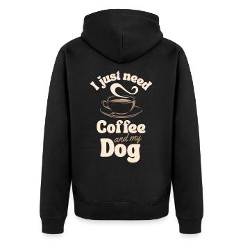 Amateur de café pour chiens - Veste à capuche bio Premium Unisexe - noir - Dos - Nico (187cm)
