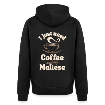 Amateur de café maltais - Veste à capuche bio Premium Unisexe - noir - Dos - Nico (187cm)