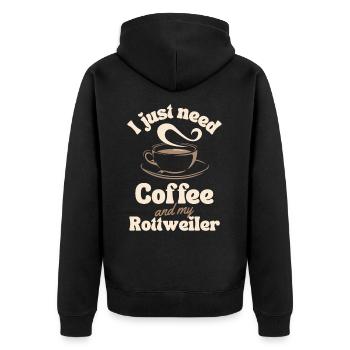 Amateur de café Rottweiler - Veste à capuche bio Premium Unisexe - noir - Dos - Nico (187cm)