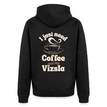 Amateur de café Vizsla - Veste à capuche bio Premium Unisexe - noir - Dos - Nico (187cm)