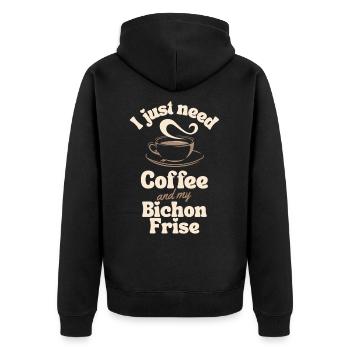 Amateur de café Bichon-frise - Veste à capuche bio Premium Unisexe - noir - Dos - Nico (187cm)
