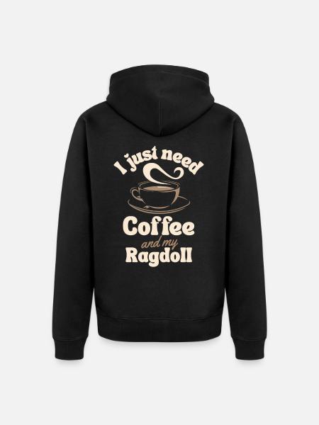 Coffee Ragdoll lover - Unisex Premium Organic Zip Hoodie - black