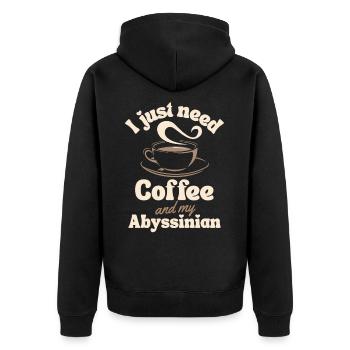 Kaffee Abessinier Katze Liebhaber - Unisex Premium Bio Zip Hoodie - Schwarz - Hinten - Nico (187cm)