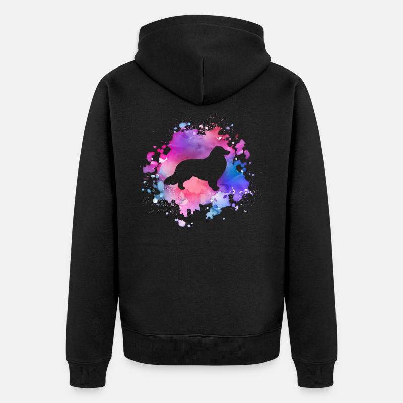 Amoureux des chiens Collie - Veste à capuche bio Premium Unisexe - noir