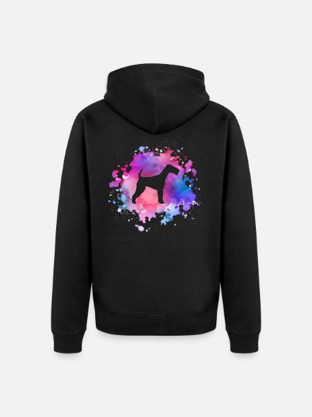 Airedale-terrier dog lover - Unisex Premium Organic Zip Hoodie - black