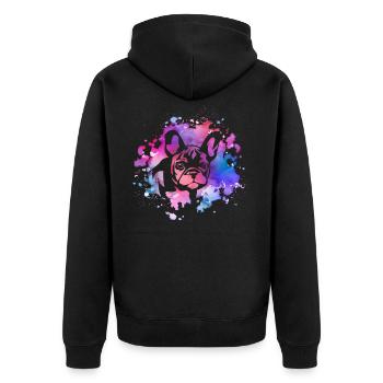 Amoureux des chiens bouledogue français - Veste à capuche bio Premium Unisexe - noir - Dos - Nico (187cm)