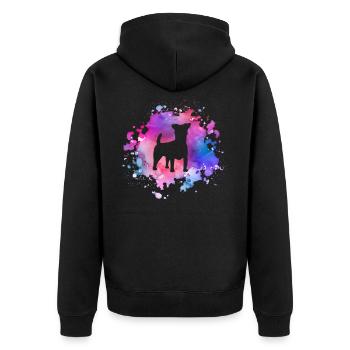 Russel-Terrier Hundeliebhaber - Unisex Premium Bio Zip Hoodie - Schwarz - Hinten - Nico (187cm)
