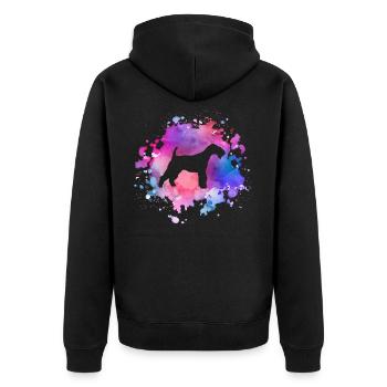 Schnauzer Hundeliebhaber - Unisex Premium Bio Zip Hoodie - Schwarz - Hinten - Nico (187cm)