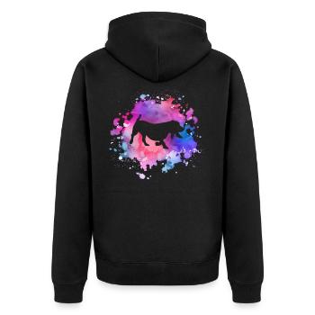 Basset-Hound-Hundeliebhaber - Unisex Premium Bio Zip Hoodie - Schwarz - Hinten - Nico (187cm)
