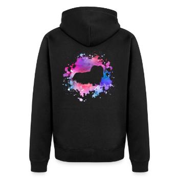 Pekinesischer Hundeliebhaber - Unisex Premium Bio Zip Hoodie - Schwarz - Hinten - Nico (187cm)