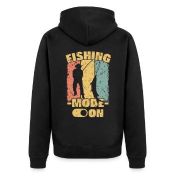 Pêche rétro - Veste à capuche bio Premium Unisexe - noir - Dos - Nico (187cm)
