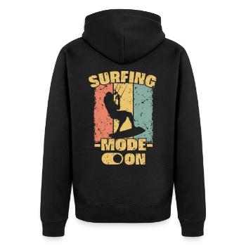 Kitesurf rétro - Veste à capuche bio Premium Unisexe - noir - Dos - Nico (187cm)