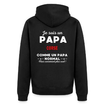 Je suis un Papa CORSE - Veste à capuche bio Premium Unisexe - noir - Dos - Nico (187cm)