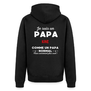 Je suis un Papa KINE - Veste à capuche bio Premium Unisexe - noir - Dos - Nico (187cm)