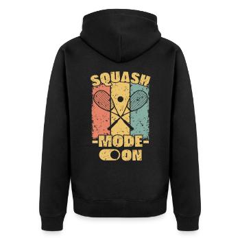 Squash retro - Unisex Premium Organic Zip Hoodie - black - Back - Nico (187cm)