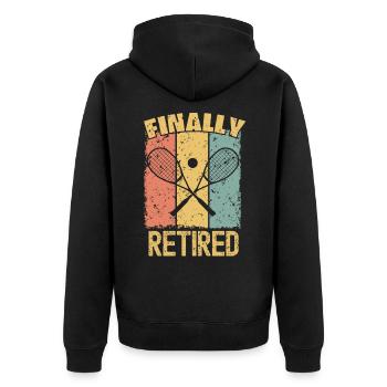 Squash retirement retro - Unisex Premium Organic Zip Hoodie - black - Back - Nico (187cm)