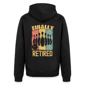 Bowling retraite rétro - Veste à capuche bio Premium Unisexe - noir - Dos - Nico (187cm)