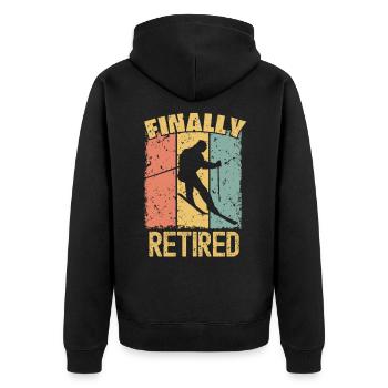 Retraite ski rétro - Veste à capuche bio Premium Unisexe - noir - Dos - Nico (187cm)
