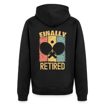 Table-tennis retirement retro - Unisex Premium Organic Zip Hoodie - black - Back - Nico (187cm)