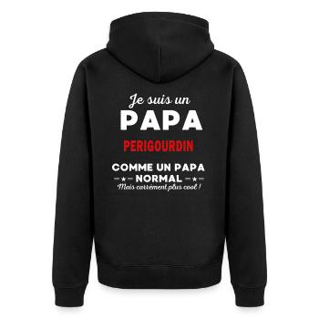 Je suis un Papa PERIGOURDIN - Veste à capuche bio Premium Unisexe - noir - Dos - Nico (187cm)