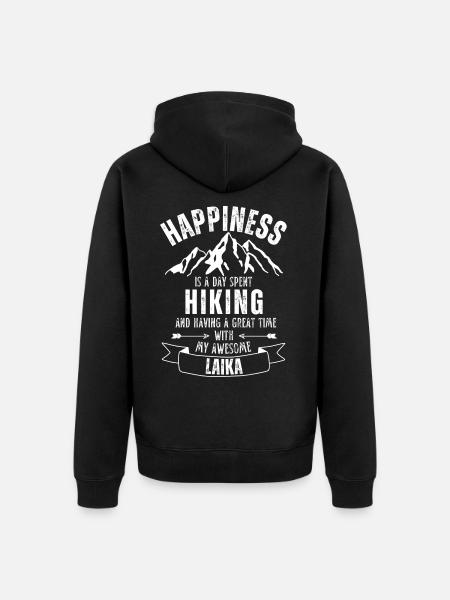 Hiking and Laika lover - Unisex Premium Organic Zip Hoodie - black