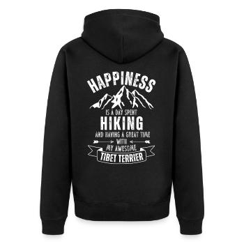 Wandern Tibet-terrier - Unisex Premium Bio Zip Hoodie - Schwarz - Hinten - Nico (187cm)