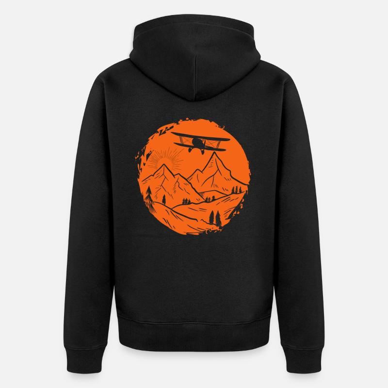 Biplan volant - Veste à capuche bio Premium Unisexe - noir