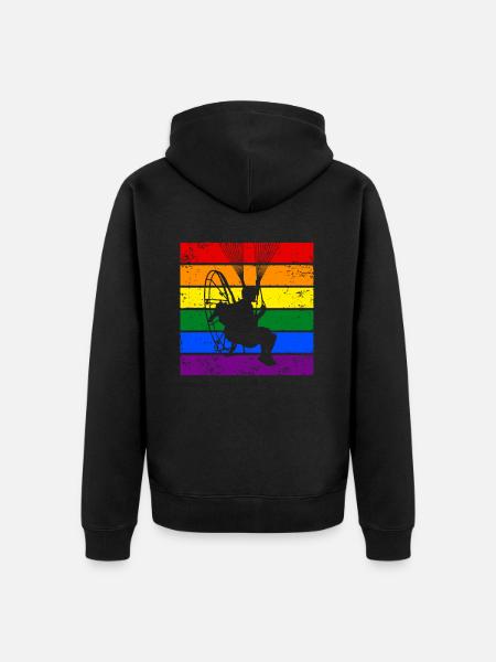 Paramotoring LGBTQ - Unisex Premium Organic Zip Hoodie - black