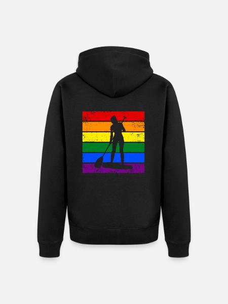 Paddleboard LGBTQ - Unisex Premium Organic Zip Hoodie - black