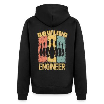 Ingénieur Bowling rétro - Veste à capuche bio Premium Unisexe - noir - Dos - Nico (187cm)