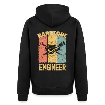 Ingénieur barbecue rétro - Veste à capuche bio Premium Unisexe - noir - Dos - Nico (187cm)