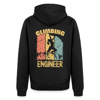 Ingénieur grimpeur rétro - Veste à capuche bio Premium Unisexe - noir - Dos - Nico (187cm)