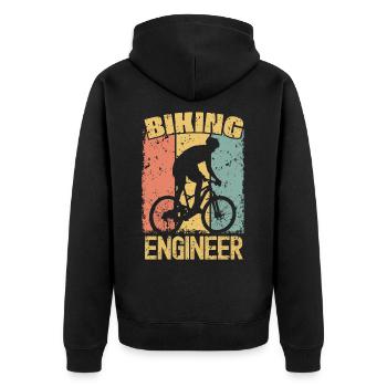 Ingénieur vélo rétro - Veste à capuche bio Premium Unisexe - noir - Dos - Nico (187cm)