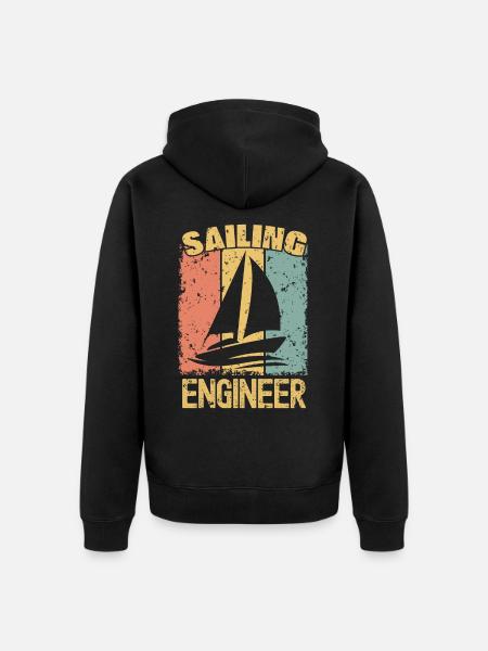 Sailing Engineer retro - Unisex Premium Organic Zip Hoodie - black