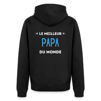 Le meilleur papa du monde - Veste à capuche bio Premium Unisexe - noir - Dos - Nico (187cm)