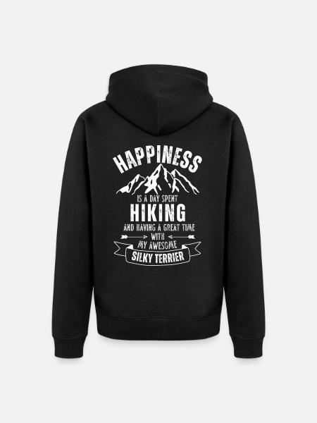 Wandern Silky Terrier - Unisex Premium Bio Zip Hoodie - Schwarz