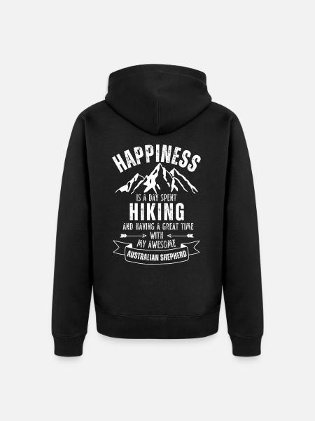 Hiking and Australian Shepherd lover - Unisex Premium Organic Zip Hoodie - black