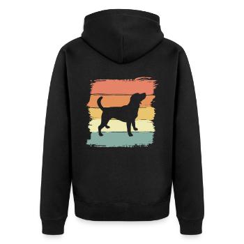 Beagle retro - Unisex Premium Organic Zip Hoodie - black - Back - Nico (187cm)