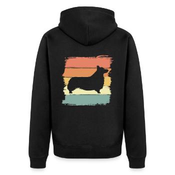 Corgi rétro - Veste à capuche bio Premium Unisexe - noir - Dos - Nico (187cm)