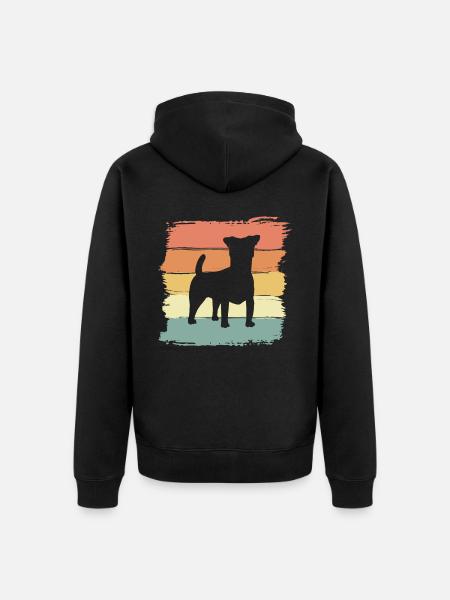 Russel-Terrier Retro - Unisex Premium Bio Zip Hoodie - Schwarz