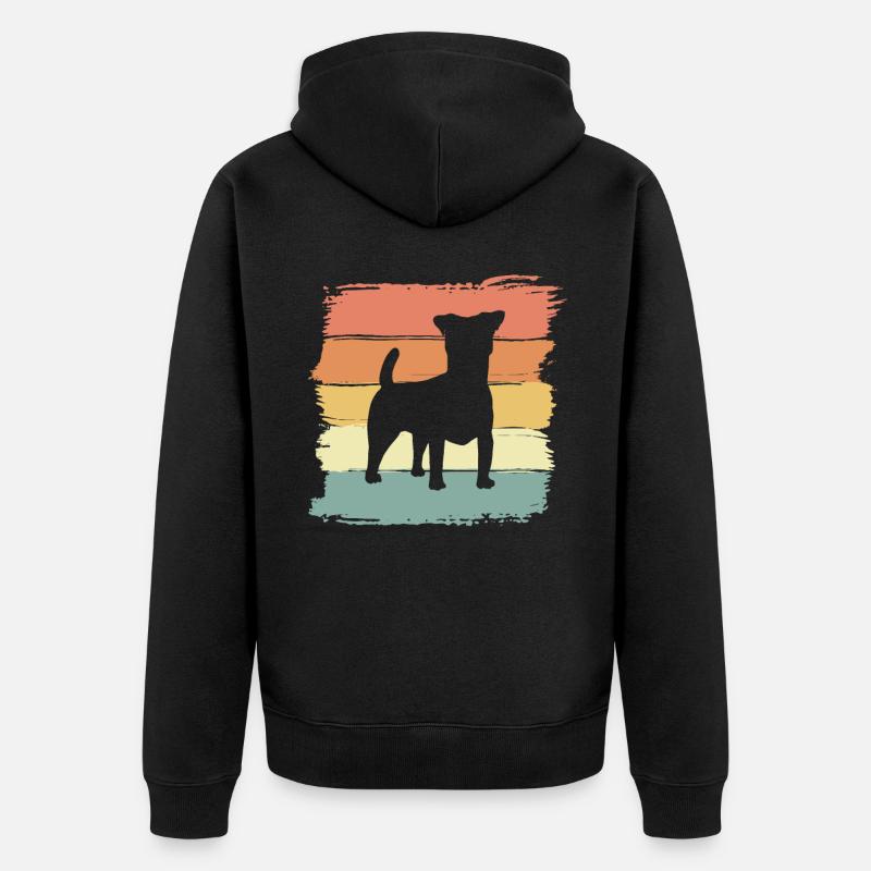 Russel-terrier rétro - Veste à capuche bio Premium Unisexe - noir