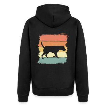 Labrador Retro - Unisex Premium Bio Zip Hoodie - Schwarz - Hinten - Nico (187cm)